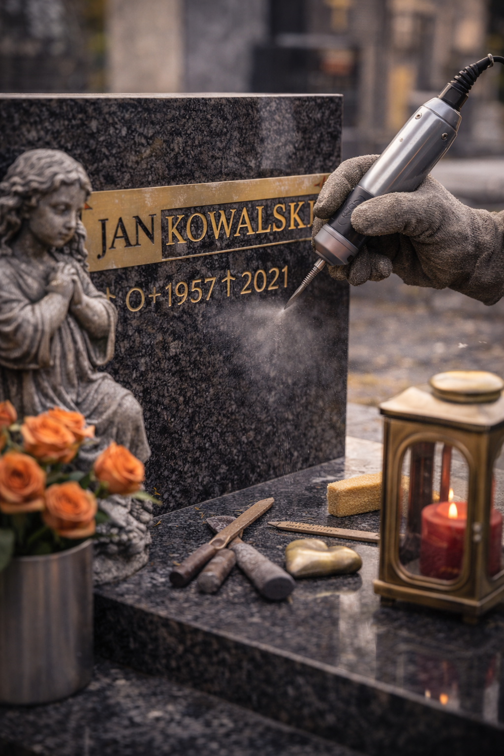 Liternictwo nagrobkowe Warszawa – grawerowanie i złocenie liter